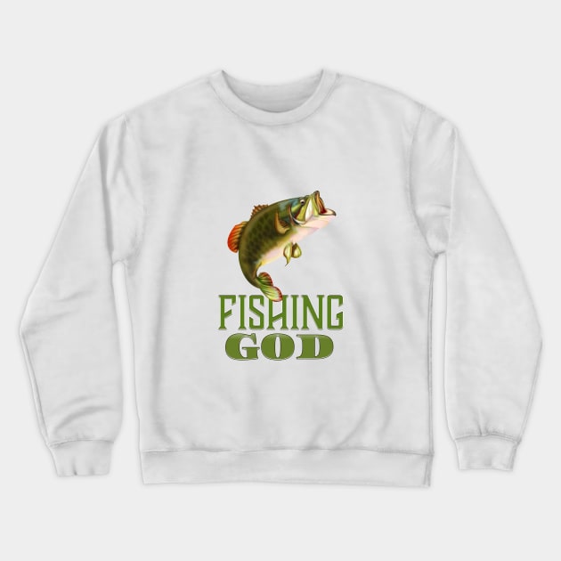 Fishing God Crewneck Sweatshirt by nickemporium1